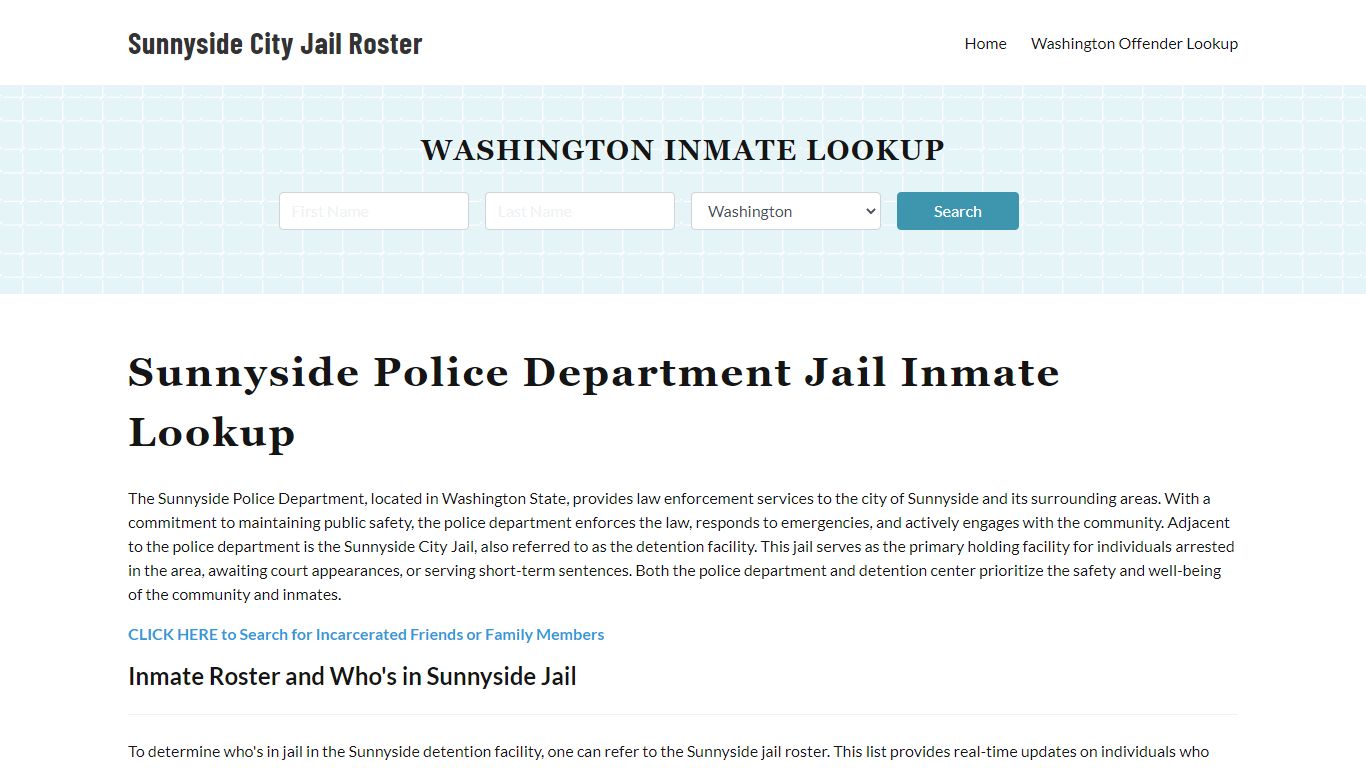 Sunnyside Police Department & City Jail, WA Inmate Roster, Arrests ...
